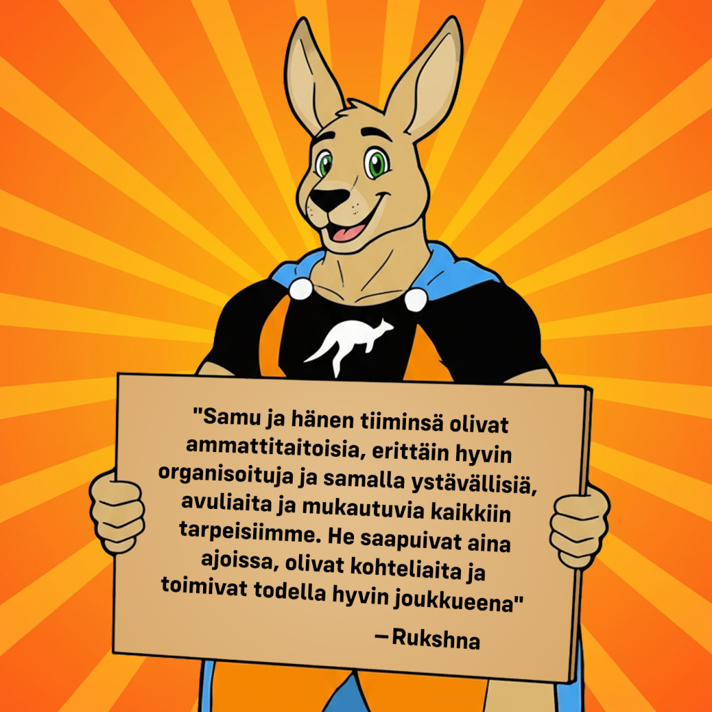 Muuttopalvelu Kauniainen 4 Muuttopalvelu Kauniainen. Rukshna kertoi miten muutto sujui Kenguruiden kanssa.